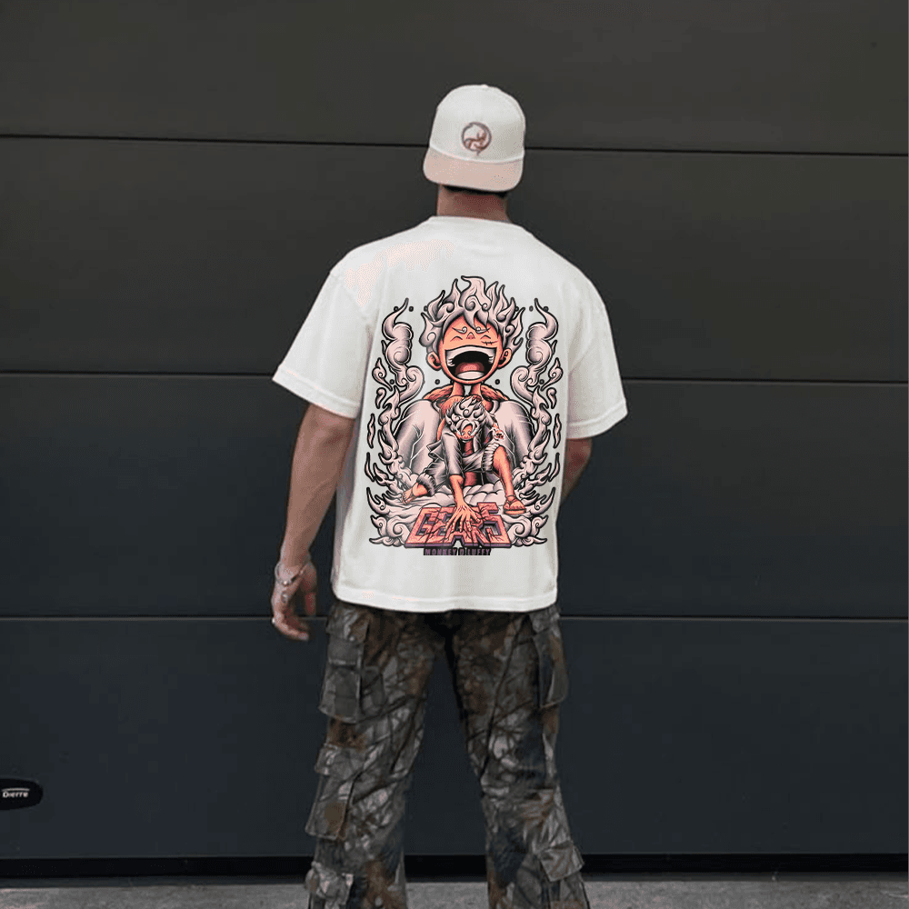 Camiseta Luffy Gear5 White Oversized